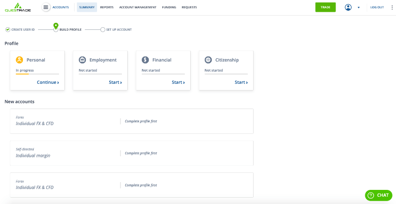Questrade account opening